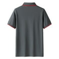thumbnail image 3 of Shirts for Men Contrast Color Men Collar Tops Men Short Sleeve Shirt Dark Gray XXXXL, 3 of 3