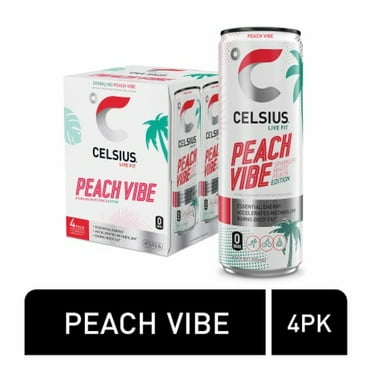 CELSIUS Sparkling Peach Vibe Energy Drink Multipack Cans