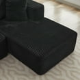 thumbnail image 5 of Modular Sectional Sofa with Right-Facing Chaise Lounge: Space-Saving, No Assembly Required, Plush Corduroy Living Room Set (Black), 5 of 5