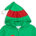 thumbnail image 2 of Holiday Christmas Elf Toddler Boys Fleece Pajama Coverall Green / Red 5T, 2 of 5