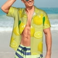 thumbnail image 5 of Yiaed Bright Lemons Print Hawaiian Shirt for Men Short Sleeve Button Down Shirts Beach Shirts for Men-X-Large, 5 of 5