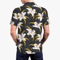 thumbnail image 4 of Balery Lilies Flowers Printed Men’s Short Sleeve Polo Shirt, Midweight Men's Shirt,Golf Polo shirts -, 4 of 9