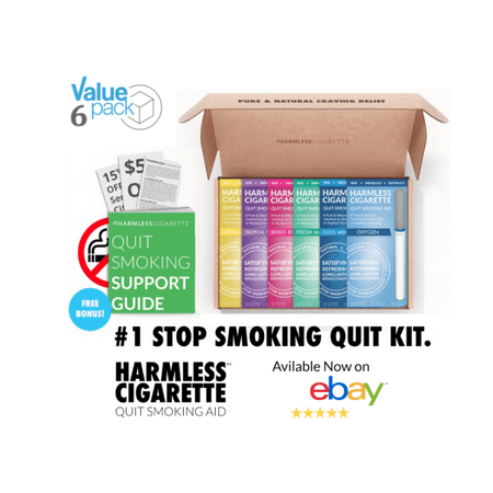 Harmless Cigarette,Lemon, Tropical, Berry, Mint, Menthol & Oxygen,6pk