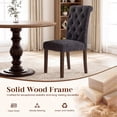 thumbnail image 6 of Upholstered Parsons Dining Chairs Set of 6, Button Tufted Kitchen Side Chair for Dining Room, Black, 6 of 9
