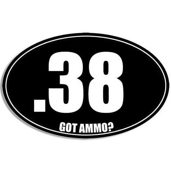 Black Oval .38 Caliber Got Ammo 3M Reflective sticker| Gun Caliber Bullet