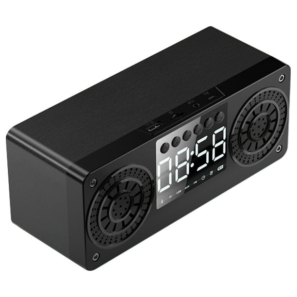 LX-A10-Reloj de madera Altavoz para computadora Bluetooth-Negro