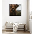 thumbnail image 3 of Kate and Laurel Framed Wall Art Print Close Up of Scottish Highland Cattle Baby SQ by Michael Schauer, 33 x 33, Svelte Noir Black Frame, Rustic Farmhouse, Animal Art for Wall Decor, 3 of 8