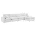thumbnail image 1 of Modway Commix 5-Piece Down Filled Overstuffed Performance Velvet Sectional Sofa in White, 1 of 10