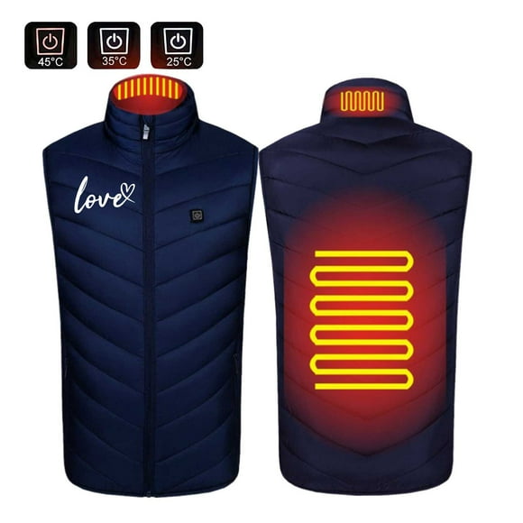 Jienlioq Women Outerwear Winter Jacket Usb Intelligent Constant Temperature Heated Windproof Plus Size Coat for Men and Women Winter 2 Areas Heated Jacket Coat