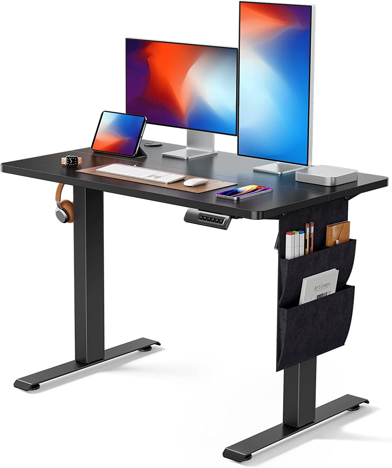 40x24 Inch Electric Standing Desk Adjustable Height with Storage Bag