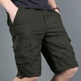 thumbnail image 4 of Mgmyaa Mens Cargo Shorts Summer Casual Comfy Solid Pocket Elastic Waist Drawstring Regular Short Pants, 4 of 4