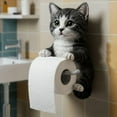 thumbnail image 6 of WINDLAND Resin Cats Shapeds Wall Mounts Tissue Dispenser Bathroom Space Saving Organizers, 6 of 11