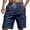 Navy, variant on hoksml Man Solid Color Casual Sports Shorts Multiple Pockets Elastic Waist Drawstring Cargo Shorts Summer Outdoor Lightweight Hiking Shorts