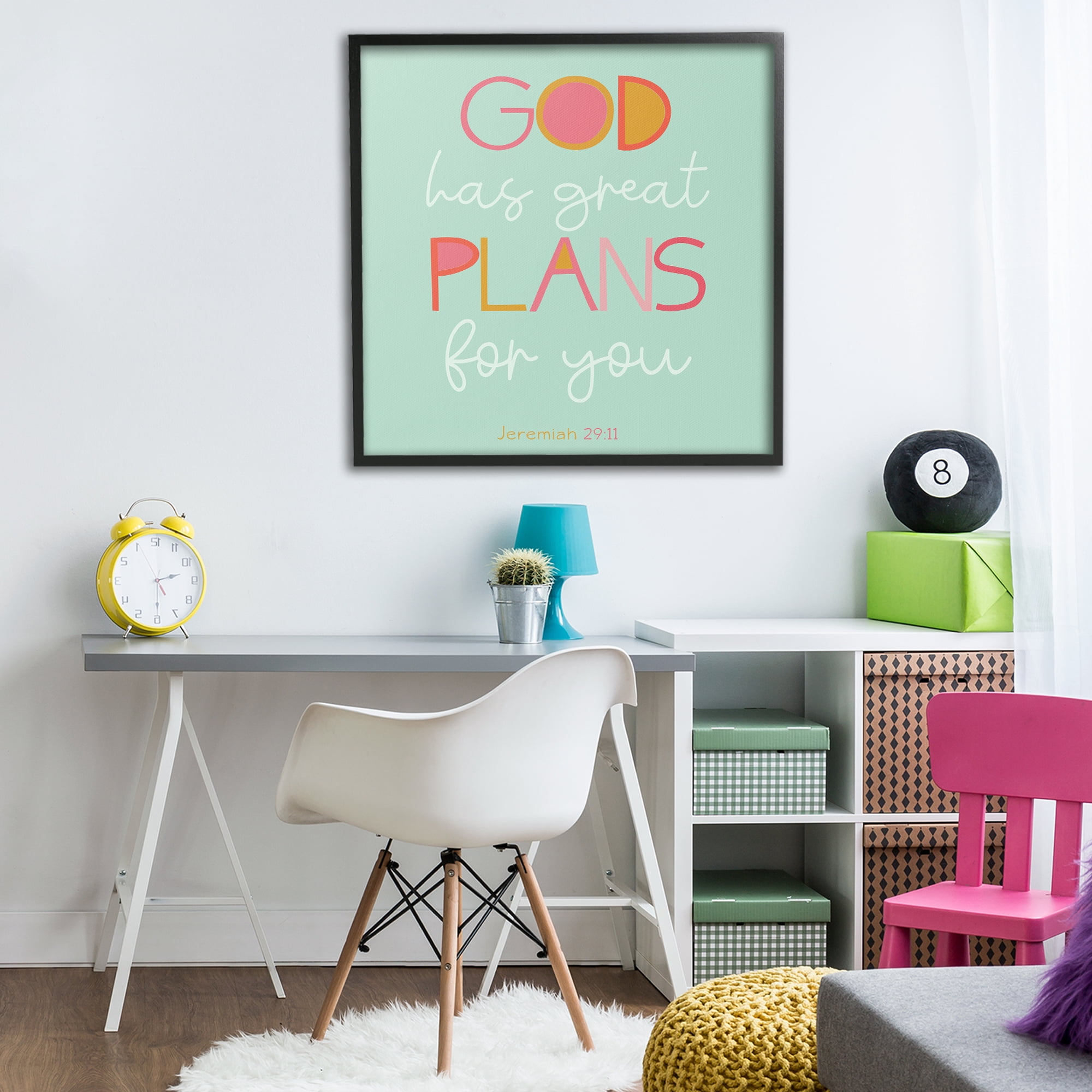 Stupell Industries Green God's Plans For You Black Framed Giclee Art, design by SD Graphics Studio