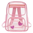 thumbnail image 5 of UJNDER Transparent Kids Backpack with Clear Front Pocket Lightweight Daypack for School Commuting and Travel Activities School Backpack for Girls,02_Pink,Mid, 5 of 7