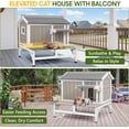 thumbnail image 4 of PETSCOSSET Outdoor Cat House Wooden Cat Shelter with Elevated Base, 4 of 9