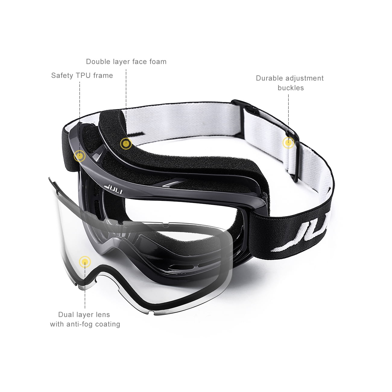 JULI Ski Goggles,Snow Snowboard Goggles for Men Women Snowmobile Skiing Skating BBS