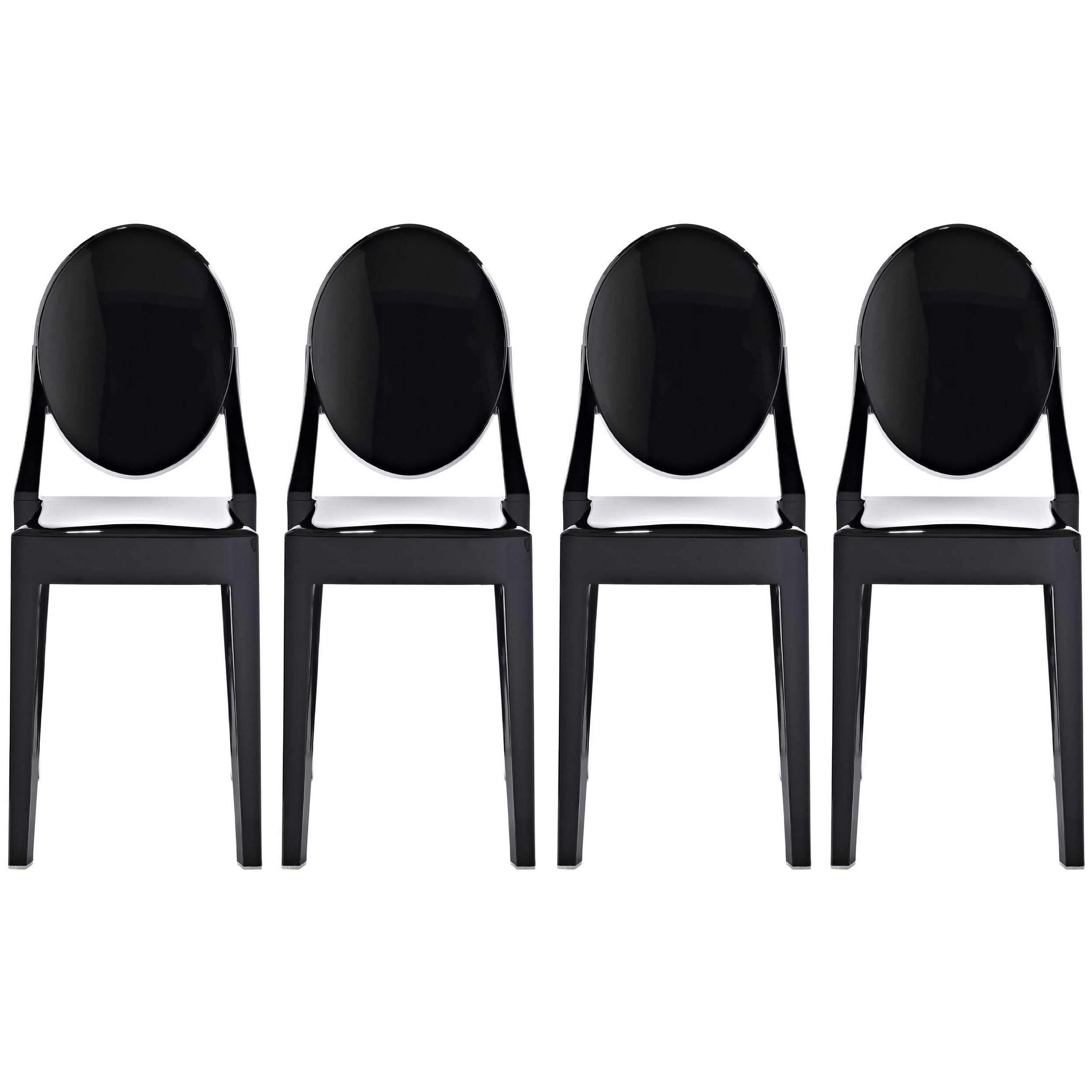 Modway Ghost Side Chair Set in Black