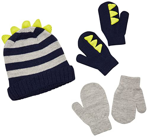 NWT Carters Baby Girl Pink Boy Blue Navy Sherpa Cozy Hat Mittens Set 6-18 M NEW 