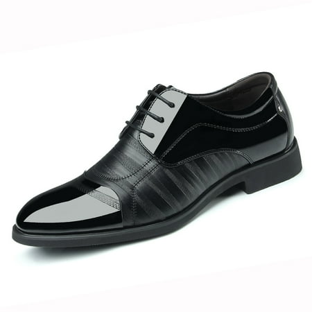 

Men‘s Classic Lace-up Faux Leather Derby Style Dress Shoes (Black/)