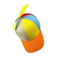 thumbnail image 2 of Segolike Kids , Helicopter Caps Colorful, Unique Gift Idea, Novelty Adjustable Baseball Cap Rainbow Top Hat for Costume Fancy Dress Camping orange brim, 2 of 8