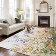 thumbnail image 3 of Rectangle Area Rug 6x9ft,Summer Colorful Wild Flowers Washable Carpet Non-Slip Runner Accent Rugs Indoor Floor Mat for Bedroom Living Room Decor,Country Exquisite Bird, 3 of 9
