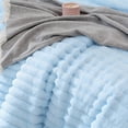 thumbnail image 4 of SPRINDAY Fluffy Queen Comforter Set 3 Pieces - Light Blue Fleece Luxury Fuzzy Reversible Bedding Comforter Set, Soft & Warm Comforter All Season with 2 Pillow Cases, 4 of 6