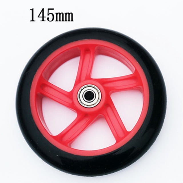 GLFILL Roue de Trottinette 6 Pouces Roues avant de Fauteuil Roulant avec Roulement 145mm Haute Élasticité Accessoire Antidérapant Noir-Rouge