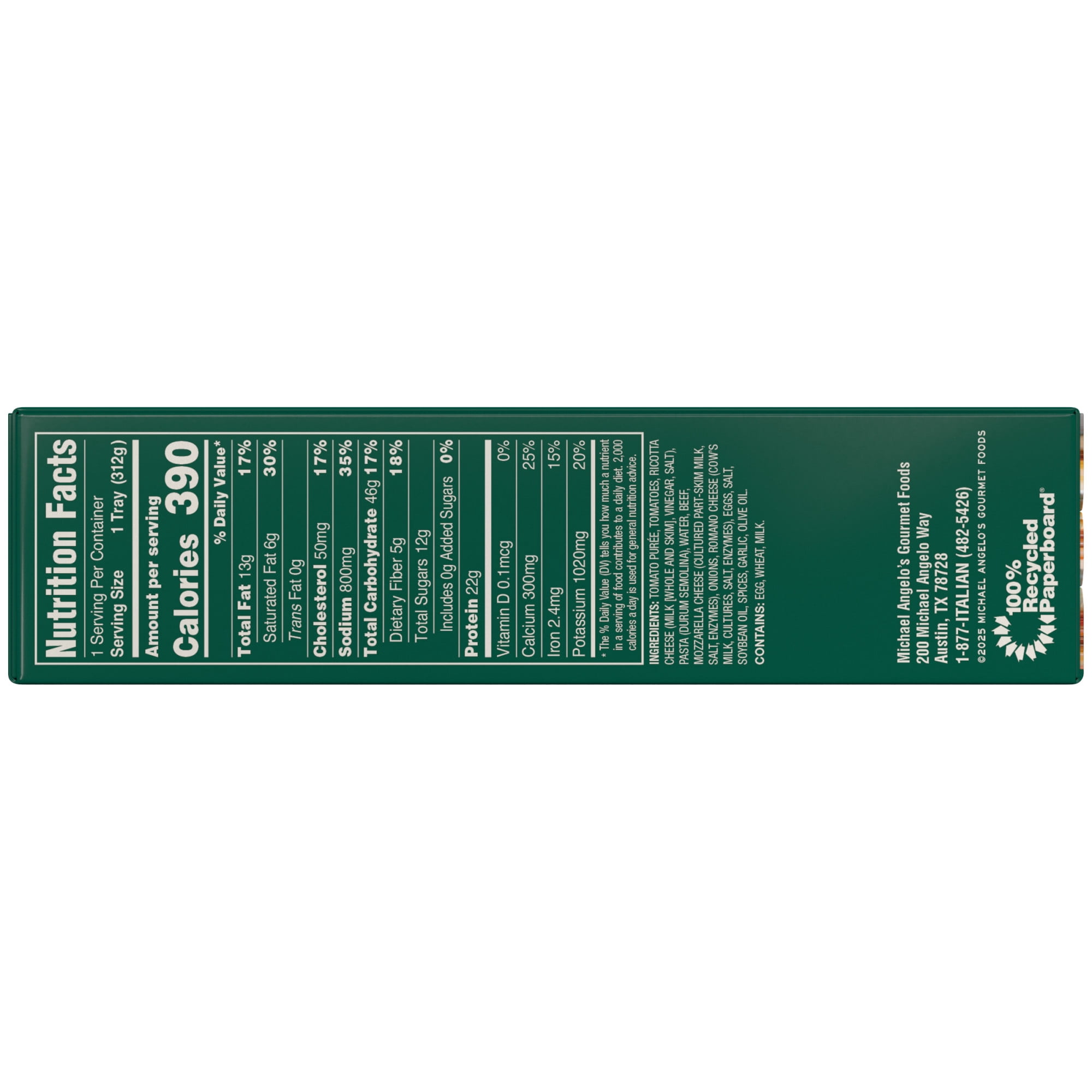 Michael Angelo's Lasagna with Meat Sauce Frozen, 11 oz Box
