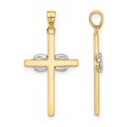 thumbnail image 3 of 14K Yellow Gold Infinity Cross Pendant Necklace with Chain, 3 of 4