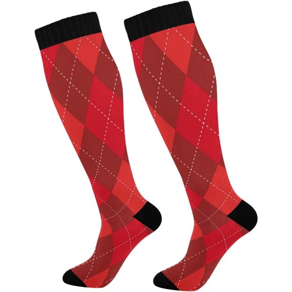 GZHJMY Christmas Compression Socks, Women Men Long Stocking (20-30mmHg), Travel Knee High Stockings for Athletic Sports,Running,Cycling,Nursing