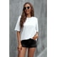 thumbnail image 2 of ABPHQTO Camiseta oversize blanca con cuello redondo para mujer, 2 of 5