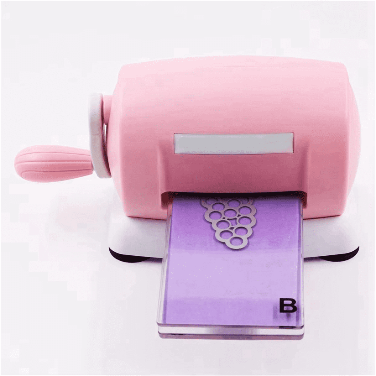 Manual Die-Cutting Embossing Machine, Mini Open Scrapbook DIY Hand-Made Tools, Card Decorations Pink plastic