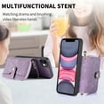thumbnail image 5 of Allytech Wallet Case for Apple iPhone 16 Pro, with Crossbody Shoulder Strap Large Zipper Pocket Cards Slots Stand Protective Shockproof Case for iPhone 16 Pro - Purple, 5 of 9