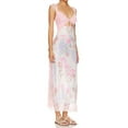thumbnail image 3 of Robe Longue Femme à Imprimé Floral en Dentelle Patchwork Y2K Transparente à Bretelles Découpes Moulante Robe de Soirée Sans Manches Dos Nu, 3 of 10