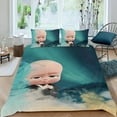 thumbnail image 2 of Bebé Jefe: Niño Blanco Conjunto de sábanas temático, trío de piezas, cómodo y amigable con la piel, diseño único, regalo de decoración para el hogar para familiares, amigos y fans,140X210cm, 2 of 6