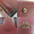 thumbnail image 3 of Pre-Owned Coach Handbag Channing Carryall 76089 Leather Bordeaux Black Shoulder... (Good), 3 of 11