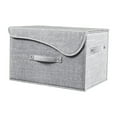 thumbnail image 2 of Caja de Almacenamiento Plegable con Tapa Curva, Organizador Gris de Poliéster, Algodón y Lino con Asas | Resistente Al Agua, para Juguetes, Ropa, Equipo Deportivo, para Uso En Casa, Camping y Tempora, 2 of 6