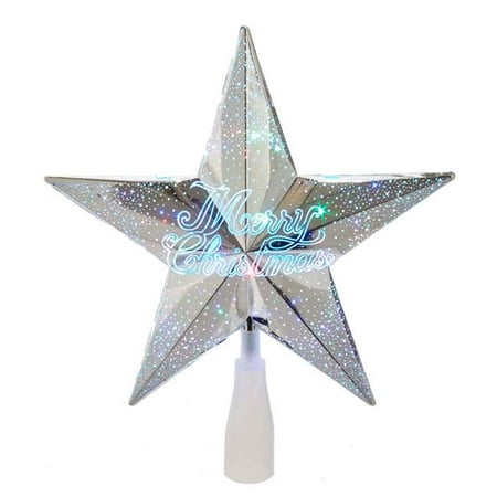 UPC 086131563027 product image for Kurt S. Adler AD2401 10 in. 18 Light Merry Christmas Star Tree Topper  Silver | upcitemdb.com