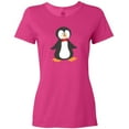 thumbnail image 3 of Inktastic Cute Penguin, Penguin With Red Bow Tie Women's T-Shirt, 3 of 5