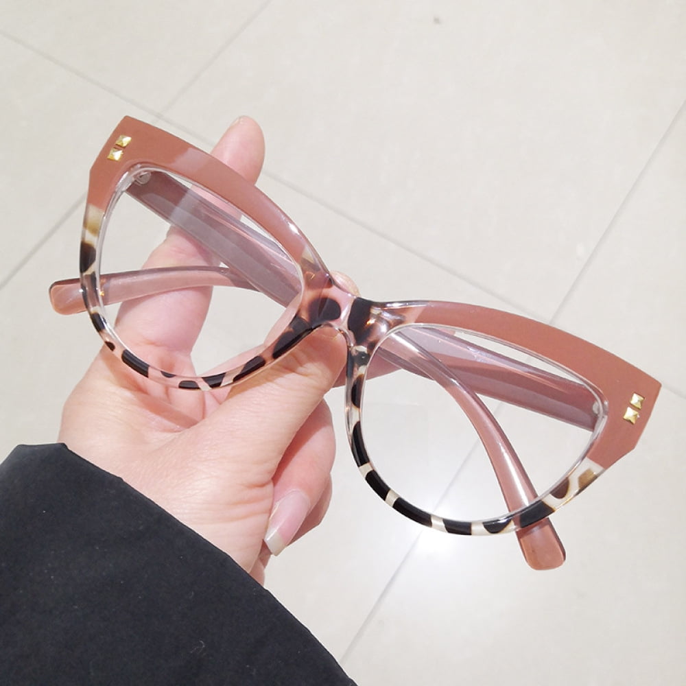 Women Cat Eye Anti-blue Light Reading Glasses 3.75 Classic Two-tone Trendy Readers +3.75