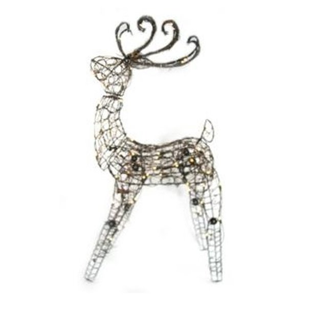 48" Lighted Brown Grapevine Multi Posing Deer Christmas Yard Art