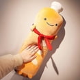 thumbnail image 4 of Simulación De Baguette Francesa Tostada En Forma De Rodajas Almohada De Felpa Con Bufanda Roja, Cojín De Respaldo Lumbar Suave Juguete De Peluche De Comida Divertida (baguette A) H, 4 of 5