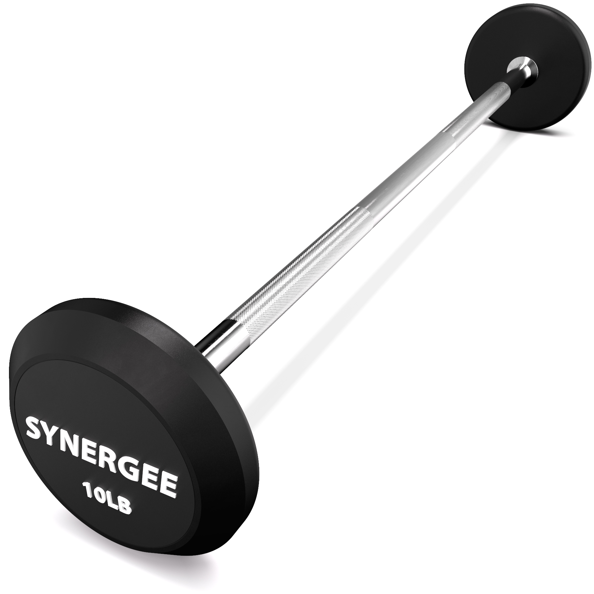 Synergee Fixed 10LB Barbell Pre Weighted Straight Steel Bar with