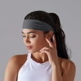 thumbnail image 6 of Caywon Women's Trendy Solid Color Headscarf Summer Yoga Fitness Running Training Elastic Non slip Fitness Breathable Hair Headband(Dark Gray,Free Size), 6 of 7