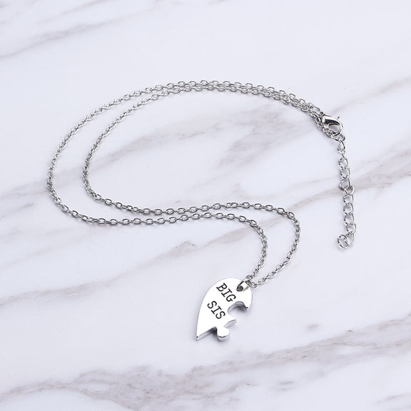 WASHWEPE Friend Necklace Forever Heart Design 2PCS