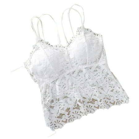 

Women s V Neck Lace Spaghetti Strap Cami Crop Top