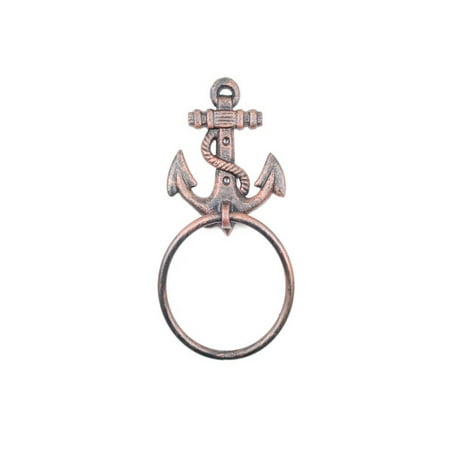 Anchor Holder - Rustic Copper Cast Iron Anchor Towel Holder 8.5