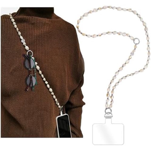 KOMI Phone Crossbody Chain CellPhone Lanyard,Universal Phone Chain Strap with Tether Patches Compatible with Most Phones
