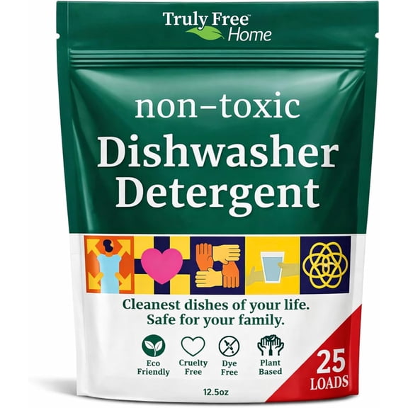 Dishwasher Detergent Powder | Natural Dish Detergent, Dishwasher Soap | Plastic Free, Plant-Based, Clean, Heavy Duty Hard Water Stain & Grease Remover | Fragrance Free | 12.5 oz (Pack of 1)